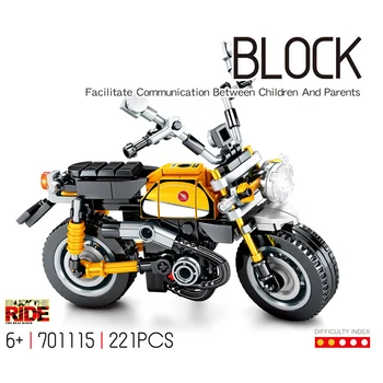 Teknik Japonya motorlu taşıt yapı taşı Honda Monkey motosiklet modeli buhar montaj tuğla eğitici oyuncak koleksiyonu