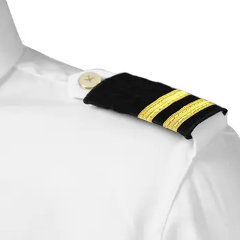 Profesyonel Pilot Kaptan Üniforma Apoletler Geleneksel Askeri Omuz Rozeti Çizgili Bar Apoletleri DIY Gömlek Dekor Apolet