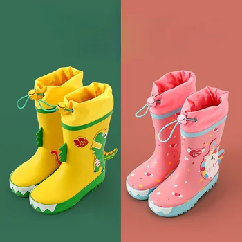 Unicorn çocuk yağmur çizmeleri Erkek Kız su geçirmez ayakkabı Yeni Karikatür Baskılı Moda Çocuk lastik çizmeler Buzağı Su Geçirmez Kapak