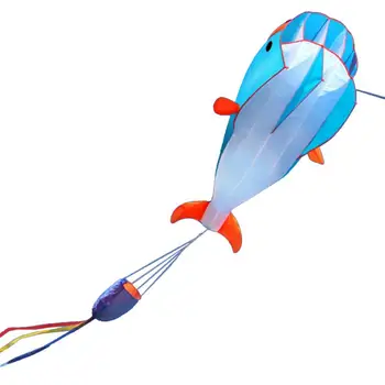 Unisex Çocuk Uçurtma Açık Büyük 3D Yunus Çerçevesiz Uçan Uçurtma 30m Hattı ile Yetişkin Çocuk Oyuncak Aksesuarları