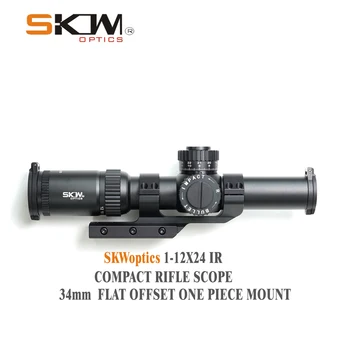 Ücretsiz Kargo SKWoptics Tüfek Kapsam 1-12x26 34mm Dağı CNC Scoipe Yüzükler Taktik Reticle Tüfek Avcılık Sight