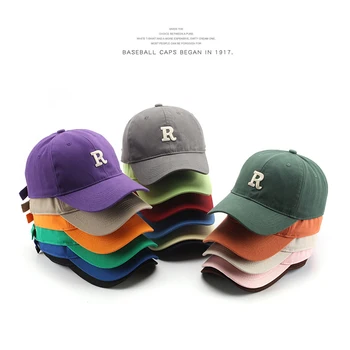 SLECKTON pamuklu beyzbol şapkası Kadınlar ve Erkekler için Moda Mektup R Snapback Şapka Rahat Hip Hop Şapkalar 2022 Yaz Siperliği Kapaklar Unisex