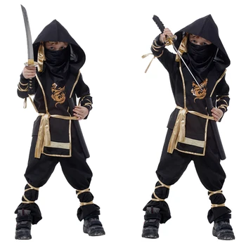 Cadılar bayramı Çocuklar Ninja Kostümleri Parti Erkek Kız Savaşçı Stealth Çocuk Cosplay Assassin Kostüm çocuk Günü Yılbaşı Hediyeleri