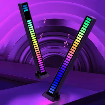 16 LED fiş APP ile kablosuz ses aktif RGB ışık çubuğu müzik pikap ses ışıkları ortam lambası estetik oyun odası dekor