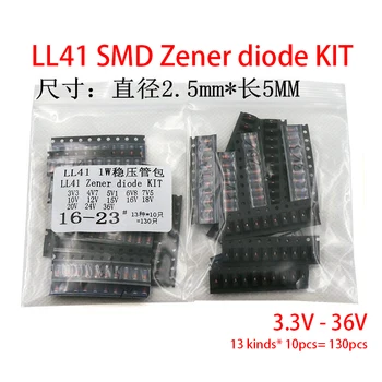 LL41 SMD Zener diyot KİTİ 1 W 3.3 V-36 V 13 çeşit* 10 adet= 130 adet ZM4728A ZM4732A ZM4733A ZM4737A ZM4740A ZM4742A ZM4744A ZM4745A