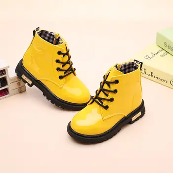Marka Kız Patik Kış Moda Deri Çizmeler Kaymaz bebek ayakkabısı Sıcak Kar Botları Erkek Çocuk Sneakers Çocuk Modern Çizmeler