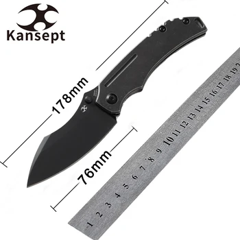 Kansept Bıçaklar Pelikan Edc K1018A4 Katlanır Cep Bıçaklar Siyah Ti kaplı 3.0 