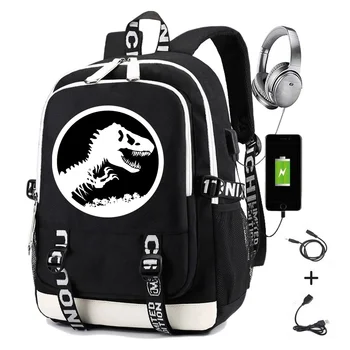Anime Sırt Çantası Erkekler için Baskı Dinozor Erkek Kız Öğrenci Okul laptop çantası Rahat Fonksiyonel Su Geçirmez Sırt Çantası