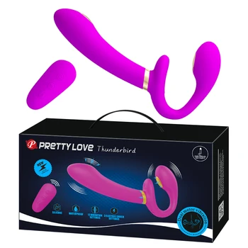 Pretty Aşk Lezbiyen Kayış G Noktası Klitoris Vibratör Kadınlar İçin Elektrik Çarpması Stimülatörü 12 Hız Erotik Seks Shop Yetişkin oyuncaklar