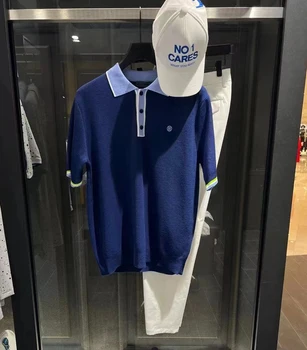 Golf erkek giyim POLO GÖMLEK Yaz Örme Kısa Kollu Yumuşak Dokunmatik Golf Üst Açık Spor Hızlı Kuru ve Havalandırma T-Shirt