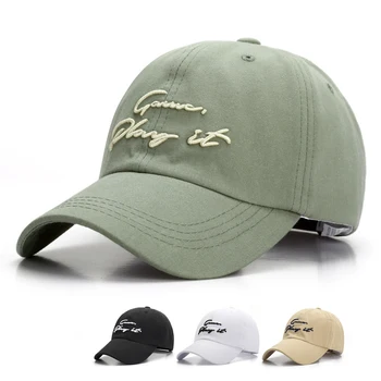 LİNJW 2020 Yeni Unisex pamuklu beyzbol şapkası Yaz Nakış Kapaklar Erkekler Kadınlar için Snapback Şapka Hip Hop Şapka Açık baba şapkası