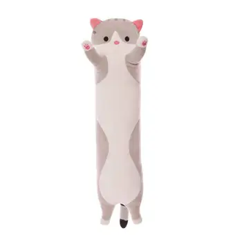 1 adet peluş oyuncaklar Hayvan Kedi Sevimli Yaratıcı Uzun Yumuşak Oyuncaklar Uyku Molası Hediye Yastık Bebek Dolması Yastık Çocuklar İçin Öğle Yemeği Resmi F8Y6