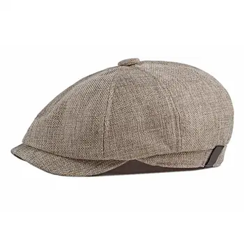 İngiliz Tarzı Erkek Bere Kap 2021 Yeni Moda Düz Renk Vintage Elastik Nefes Erkek Rahat Şapka Streetwear