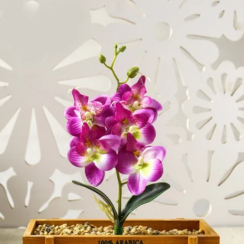Mini Phalaenopsis Buket Kelebek Orkide Düğün Süslemeleri Noel Anne Hediye Ev Süsler İpek Çiçekler