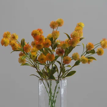 Sahte Bitkiler Goldenrod Sonbahar Çim Sahte Çiçek DIY Aksesuarları Ucuz Plastik Dalları Ev Bahçe Düğün Parti