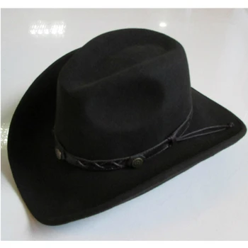 Kovboy şapkaları Erkekler 100 % Yün Su Geçirmez Kırışıklık dayanıklı Batı Sombrero Hombre Cappello Uomo Ülke Vahşi Batı İnek Erkek Şapka