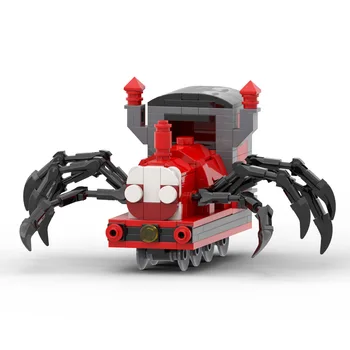 MOC Choo-Choo Charles Yapı Taşı Oyuncak Korku Oyunu Şekil Canavar Örümcek Hayvan Charles Tren Modeli Tuğla Oyuncak Çocuk Hediye