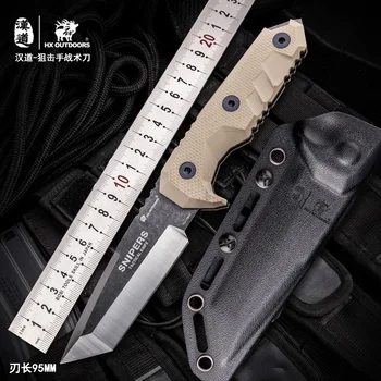 HX açık HAVADA Açık alan hayatta kalma bıçağı çok fonksiyonlu saber taktik kendini savunma bıçak sapan aracı survival düz bıçak