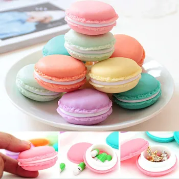 Sevimli Şeker Renk Macaron Mini Saklama Kutusu Mücevher Kutusu Hap Durumda doğum günü hediyesi takı depolama