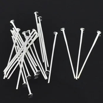 DoreenBeads Metal Alaşım Başkanı Pins Gümüş Renk 30mm uzun, 0.7 mm (21 ölçer) DIY Yapma Küpe Takı Bulguları, 450 PCs33)
