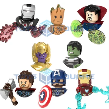 Thanos Groot Doktor Garip Kaptan Amerika Demir Adam Savaş Makinesi Thor Hulk Modeli Yapı Taşları MOC Tuğla Seti Hediyeler Oyuncaklar