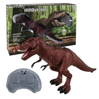 Elektrikli Uzaktan Kumanda Dinozor Tyrannosaurus Rex Triceratops Elektrikli Simülasyon Hayvan Oyuncaklar İle LED Gözler ve Ağız Açık