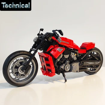 Yüksek Teknoloji Lokomotif Gece Çubuk Şehir Motosiklet Motosiklet 91020 Moc Teknik Modüler Tuğla Model Bina Blok Oyuncak Hediye 849pcs