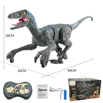 2.4 G RC Dinozor Raptor Jurassic Uzaktan Kumanda Velociraptor Oyuncak Elektrikli Yürüyüş Dino ejderha Oyuncaklar Çocuk Noel Hediyeler İçin