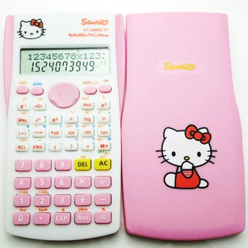 Sanrio Kawaii Hello Kitty Bilimsel Hesap Makinesi Ses Bilgisayar Çok Fonksiyonlu Ofis Elektronik Hesap Makinesi Kızlar Ve Erkekler İçin