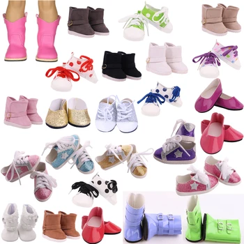 7Cm Bebek Ayakkabı Moda Stil Sandalet Çizmeler deri ayakkabı 18 İnç Amerikan ve 43Cm Doğan Bebek Bizim Nesil Kız Aksesuarları