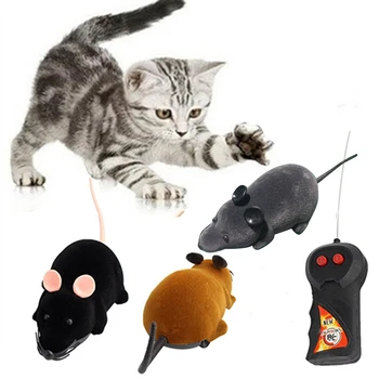 Sevimli Hayvan Komik Plastik RC Kablosuz Uzaktan Kumanda Sıçan Fare Oyuncak Kedi Köpek Pet Seti