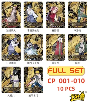 KAYOU Yeni Naruto Siyah Altın CP Kart CP NO. 001-010 Tam Set Uzumaki Naruto Uchiha Obito Orochimaru Haruno Sakura Toplama Kartı
