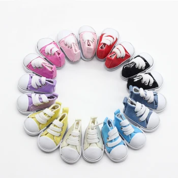 1 Çift kanvas ayakkabılar BJD Bebek İçin Moda Mini Oyuncak Ayakkabı Sneaker Bebek Ayakkabıları rus bebeği Aksesuarları Yüksek Kalite 5cm