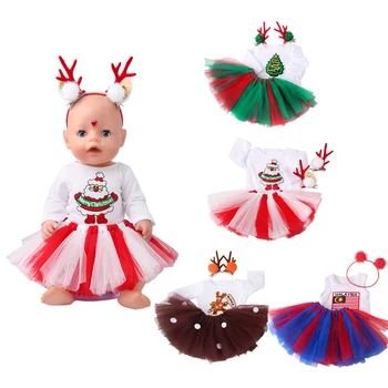 Oyuncak bebek giysileri Elk Gazlı Bez Elbise Seti Fit 18 İnç amerikan oyuncak bebek Kız Ve 43Cm Kel Bebek Erkek Kız Doğum Günü Yılbaşı Hediyeleri