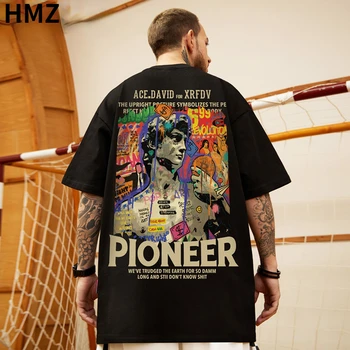 HMZ Heykeli Baskı Erkek T-Shirt 2022 Komik Kısa Kollu Tişörtleri Yaz Rahat Moda Erkek Üst Hip Hop Tee Streetwear Erkekler
