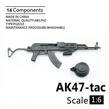 1/6 Ölçekli AK47 / AKM Monte Plastik Tabanca Modeli Bulmacalar Yapı Tuğla Askeri Silah Kum Masa 4D Oyuncak 12 inç Aksiyon Figürü