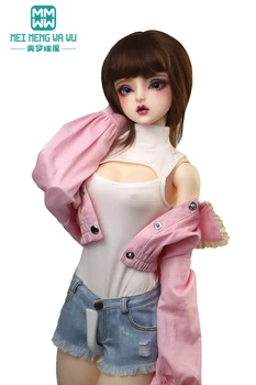 58-60cm BJD oyuncak bebek giysileri 1/3 DD SD Moda tulumlar peluş ceketler kot hediye Kızlar için