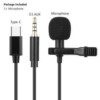 1.5 m Mini Mikrofon TİP-C Yaka Mikrofonu kayıt mikrofonu Mobil Yayın Ekipmanları İçin