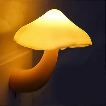 AB ABD Plug mantar duvar soketi LED gece lambası yatak odası için bebek odası ev dekorasyon saksı ışık LED yenilik lambası
