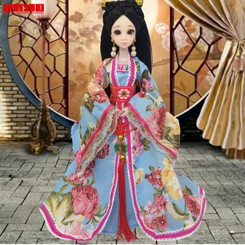 Çin Tarzı Antik Elbise barbie bebek 1: 6 oyuncak bebek giysileri COSPLAY Kostüm Partisi peri elbisesi 1/6 Bebek Aksesuarları Mavi