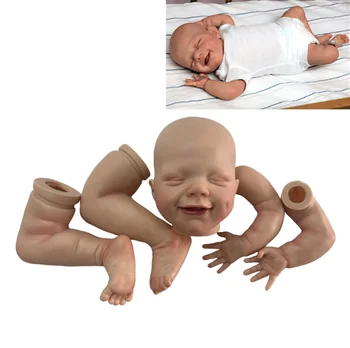 Özelleştirilebilir 18 İnç Gülümseme Bebe Bebek Boyalı Kitleri Gerçekçi Reborn Parçaları Yarı Mamul Aksesuarları Kitleri