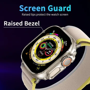 apple Watch için Ultra 49mm Durumda Tampon Kapak Hiçbir Ekran Koruyucu iWatch 49MM Durumlarda Darbeye Dayanıklı Koruyucu Spor Sert PC Çerçeve
