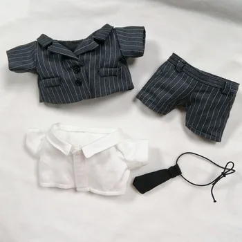 20CM bebek elbise siyah çizgili takım elbise 15CM bebek takım elbise pamuk oyuncak bebek giysileri bebek aksesuarları