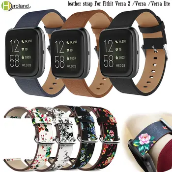 Baskı deri Saat Kayışı Fitbit versa için 2 Band Watchband Bilezik Akıllı bileklik Fitbit versa için / versa lite bileklik