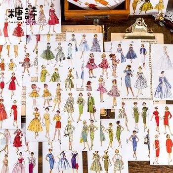 20 takım / 1 grup Dekoratif Yapışkan Bantlar moda resimsel Scrapbooking kendi başına yap kağıdı Japon Çıkartmalar