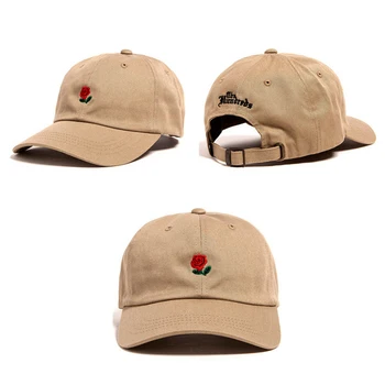 Kadın Nakış Pamuk Beyzbol Şapkası Erkekler Kızlara Hip Hop Şapka Düz Pamuk işlemeli beyzbol şapkası moda wild Rose şapka Snapback 