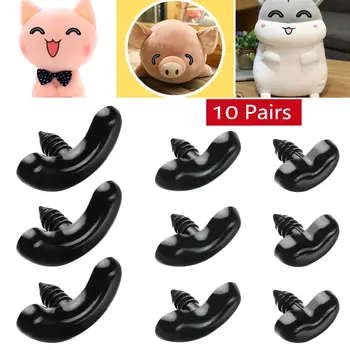 10 pairs 17/24 / 30mm Siyah Plastik Güvenlik Konu Gözler El Sanatları Ayı Hayvan DIY Bebek Kukla Burun Aksesuarları Doldurulmuş Oyuncaklar Parçaları
