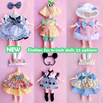 16CM oyuncak bebek giysileri BJD Bebek için 6 inç Elbise Etek Kıyafet Moda Elbise Kız için DIY Oyuncak Aksesuarları Hediye Aksesuarları Ücretsiz