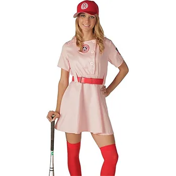 Bir Lig Kendi Rockford Şeftali AAGPBL Beyzbol Bayan Kostüm Film Cosplay Kostüm seti (elbise + kemer + şapka)