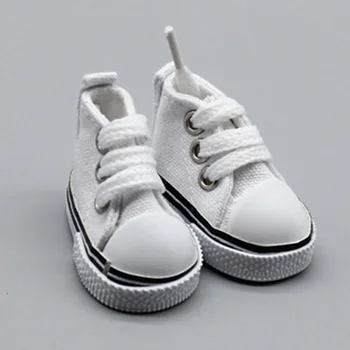 1/6 BJD Bebek Aksesuarları Bebek Ayakkabıları 5cm Yüksek Top Tuval BJD Yakışıklı Şeker Renk Sneakers Oyuncaklar Kızlar İçin moda ayakkabılar Bebekler İçin